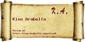 Kiss Arabella névjegykártya